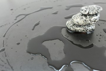 pebbles are stacked on top of each