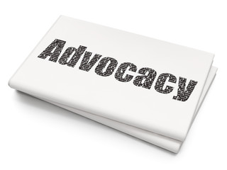 Law concept: Advocacy on Blank Newspaper background