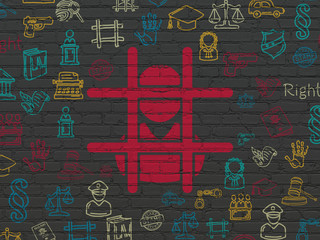 Law concept: Criminal on wall background