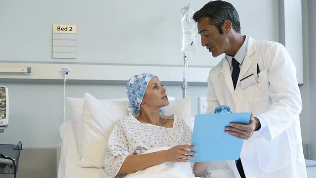 Doctor with cancer patient