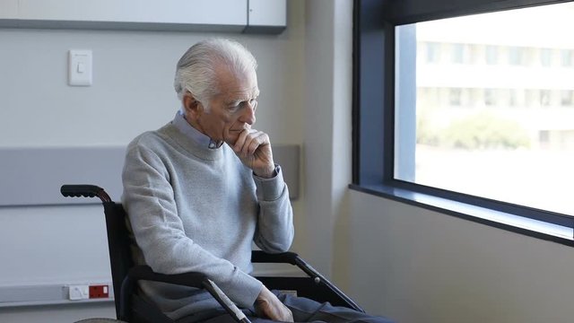 Disabled man on wheelchair
