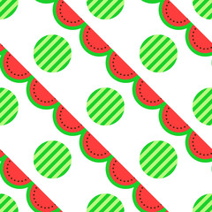 Watermelon seamless pattern, vector background