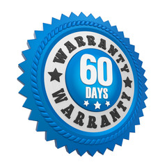 60 Days Warranty Badge Isolated