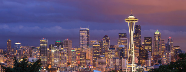 View of the Seattle city from Kerry Park, Washington
 - obrazy, fototapety, plakaty