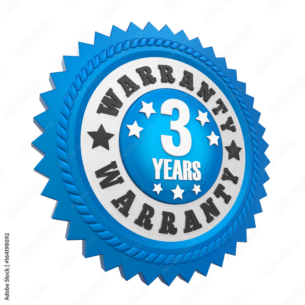 Canvas Prints 3 years warranty badge isolated