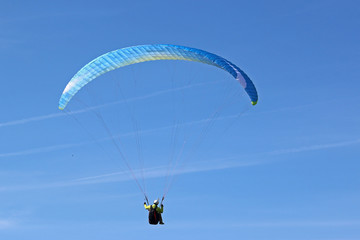 Paraglider flying