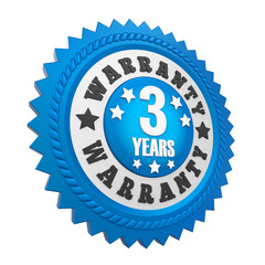 3 Years Warranty Badge Isolated