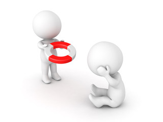 3D illustration depicting the concept of of offering help or support