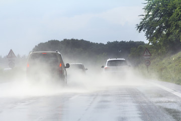 wet highway scenery