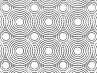 Fototapeta na wymiar White Abstract Round Shapes Pattern Architecture Background