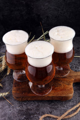 Beer and aehre. Still Life with a draft beer by the glass.