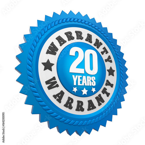"20 Years Warranty Badge Isolated" Stock photo and royaltyfree images