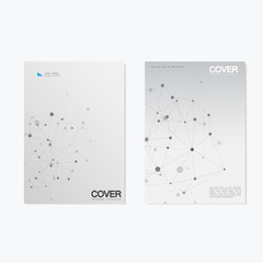 Vector brochure templates. Abstract connection background with lines and dots