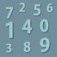 Illustration. Set of digits in retro style