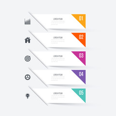 Vector illustration infographic five options