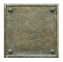 Vintage plaque isolated on white