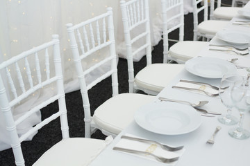 fancy table set for a wedding dinner