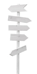 empty wooden sign on white