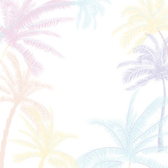 Vector Beautiful exotic tropical summer pattern with palm trees