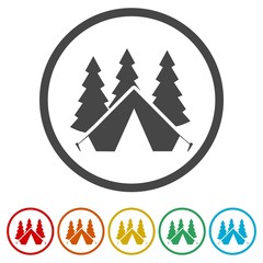 Obraz premium Tent icons set - Illustration 