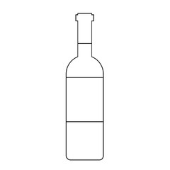 Wine Bottle Silhouette Isolated Icon Vector