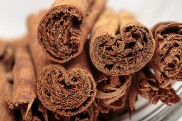Tips of cinnamon barks. Condiments for flavoring foods