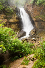 Fototapeta na wymiar Miners Falls at Pictured Rocks in the Upper Peninsula of Michigan