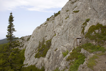 Toilet near Rossi shelter on Velebit mountain in Croatia.