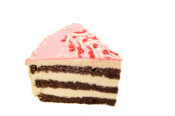 Pink cake isolated