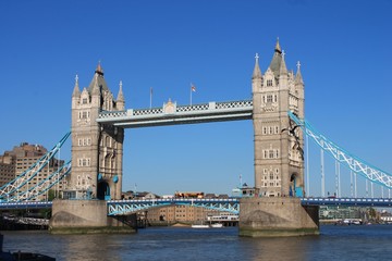 Obraz na płótnie Canvas tower bridge London view across the thames 2 tower and draw bridge stock, photo, photograph, picture, image