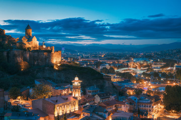 Tbilisi, Georgia. Narikala Ancient Fortress And St. Nicholas' Church