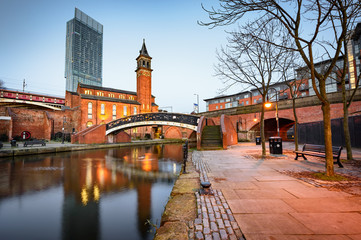 Bridge water canal Manchester England