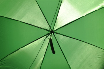 Striped umbrella background view from below