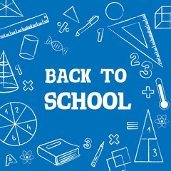 Colorful poster background school math icons vector illustration.