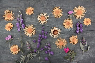 Grußkarte - Blumen - Flat lay