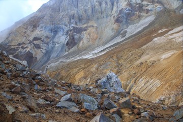 Kamchatka volcano rocky rugged landscape