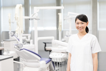 portrait of asian dentist in dental clinic