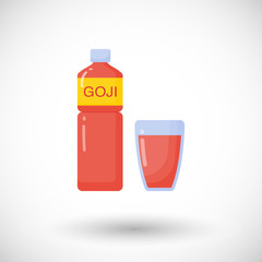 Obraz premium Goji berries juice vector flat icon