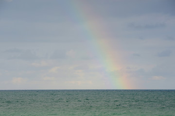 Rainbow over the sea, photo taken in South Beach Park, Fort Lauderdale, Florida, USA.