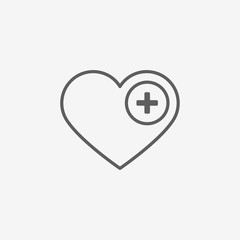 Heart icon with plus