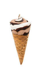 Ice cream in a waffle cup isolated