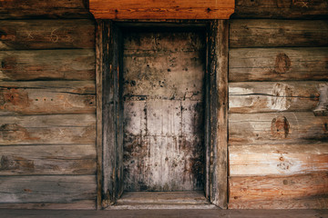 Old Wooden Wall with Door.