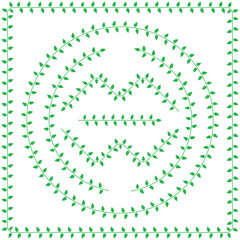 Pattern brush from green Leaves