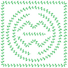 Fototapeta premium Pattern brush from green Leaves