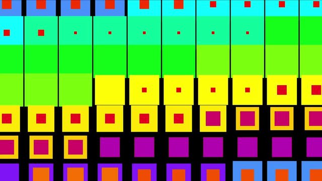 4k vj color square neon light array matrix scan background&cube grid big data database geometry modern shape backdrop.