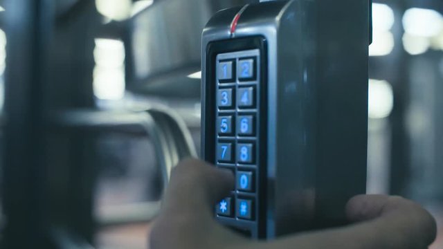 Opening the door with number combination