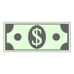 Dollar icon on white.