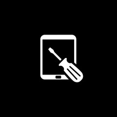 Tablet PC Repair Service Icon. Flat Design.