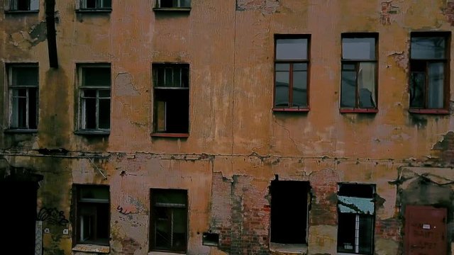 Aerial View, Abandoned house, Stunning Shots of Drones of Disgusting Post Soviet Building