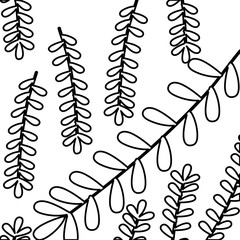 Fototapeta na wymiar Leafy branch natural pattern vector illustration design
